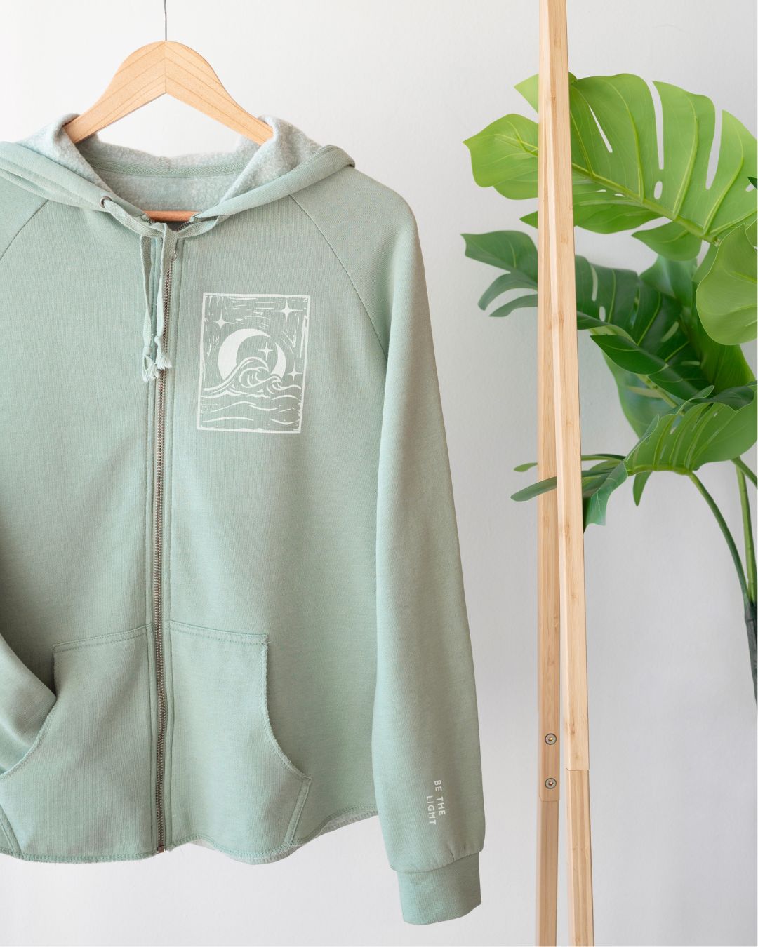 Be the Light | Women's Zip Hoodie with Sleeve Affirmation