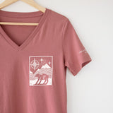 Follow Your True North | Polished Comfort V-Neck with Sleeve Affirmation