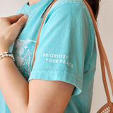Prioritize Your Peace | Positive Vibes Tee with Sleeve Affirmation
