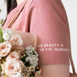 The Beauty is in the Journey | Polished Comfort V-Neck with Sleeve Affirmation