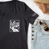 The Beauty is in the Journey | Polished Comfort V-Neck with Sleeve Affirmation