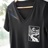 The Beauty is in the Journey | Polished Comfort V-Neck with Sleeve Affirmation