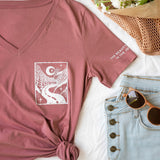 The Beauty is in the Journey | Polished Comfort V-Neck with Sleeve Affirmation