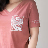 The Beauty is in the Journey | Polished Comfort V-Neck with Sleeve Affirmation
