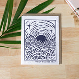 The Sun Will Rise Again | Linocut Empathy Card
