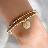 Custom Hammered Coin Beaded Bracelet | 1/2" Coin