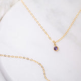 Aura Birthstone Necklace (February Amethyst)