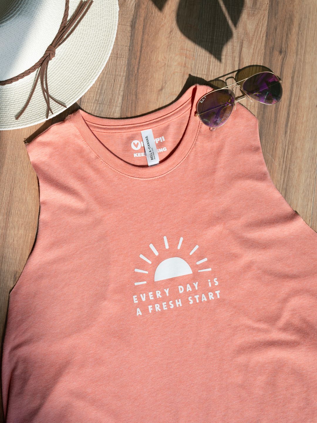 [CLEARANCE] Every Day Is A Fresh Start | Racerback Cropped Muscle Tank | 2XL