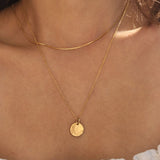 I Am Enough | 1/2" Hammered Coin Necklace