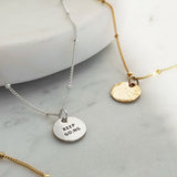 Keep Go;ng Semicolon | 3/8" Hammered Coin Necklace