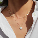 Classic Hammered Coin Necklace | Micro 3/8''