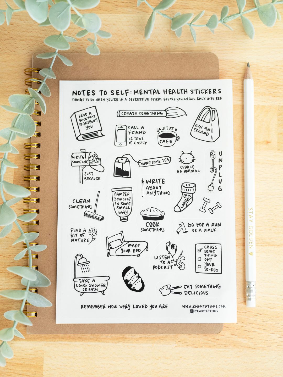 Kwohtations: Notes to Self Sticker Sheets – From Here to Sunday