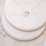 Mini Vera Birthstone Necklace (February Amethyst)