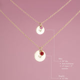 Mommy and Me Heart Alma Birthstone Necklace Set