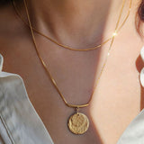 Signature Double Hammered Coin Necklace