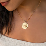 Signature Triple Hammered Coin Necklace