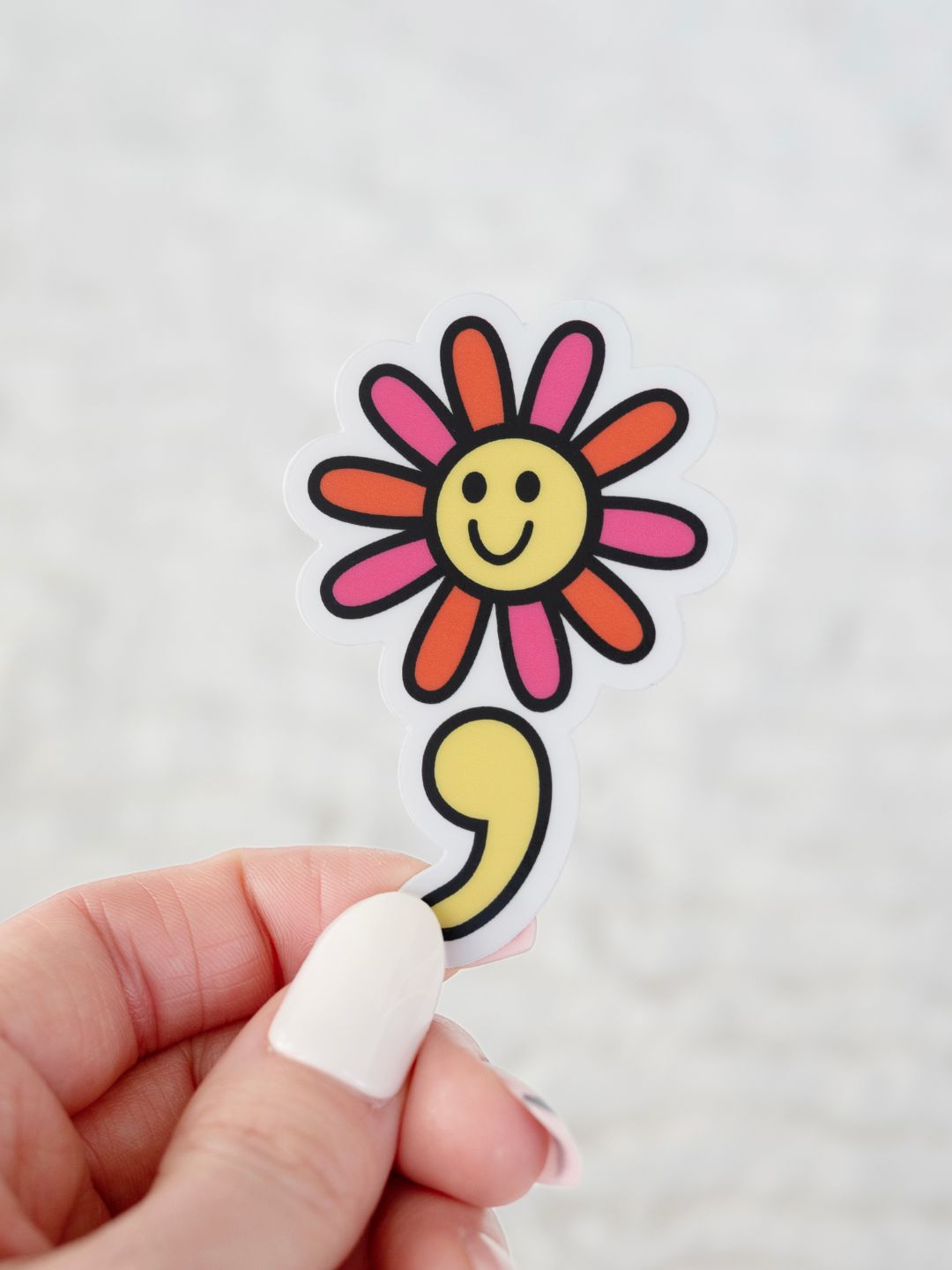 Semicolon Flower | Waterproof Sticker