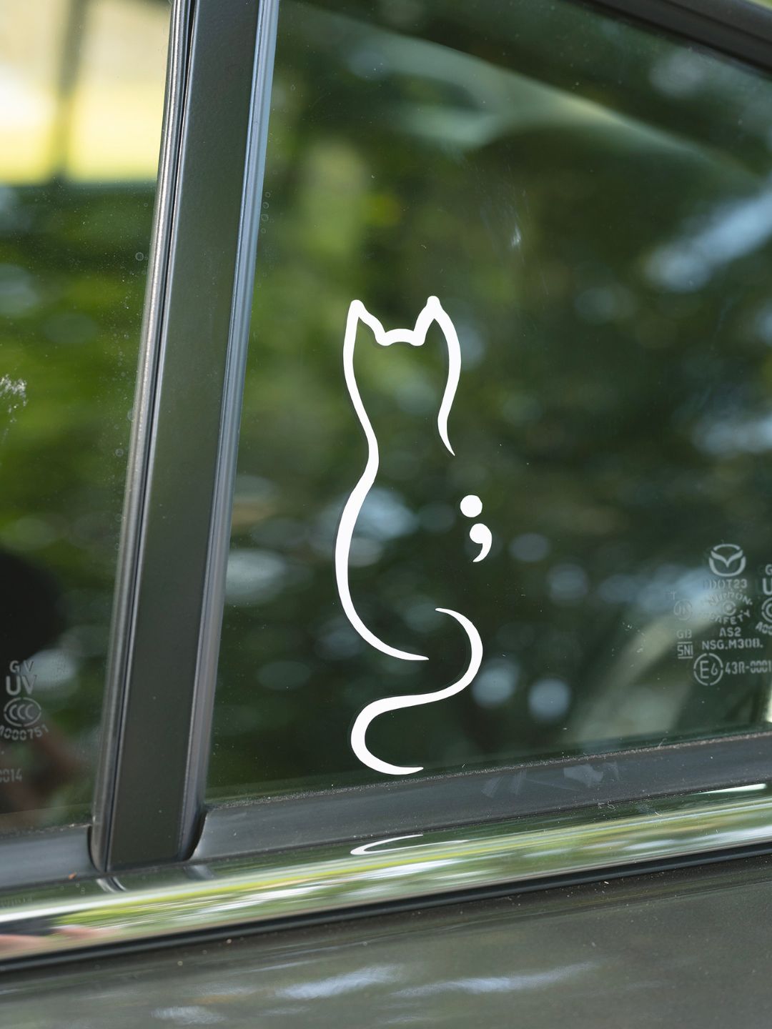 Semicolon Cat | Transfer Sticker Decal
