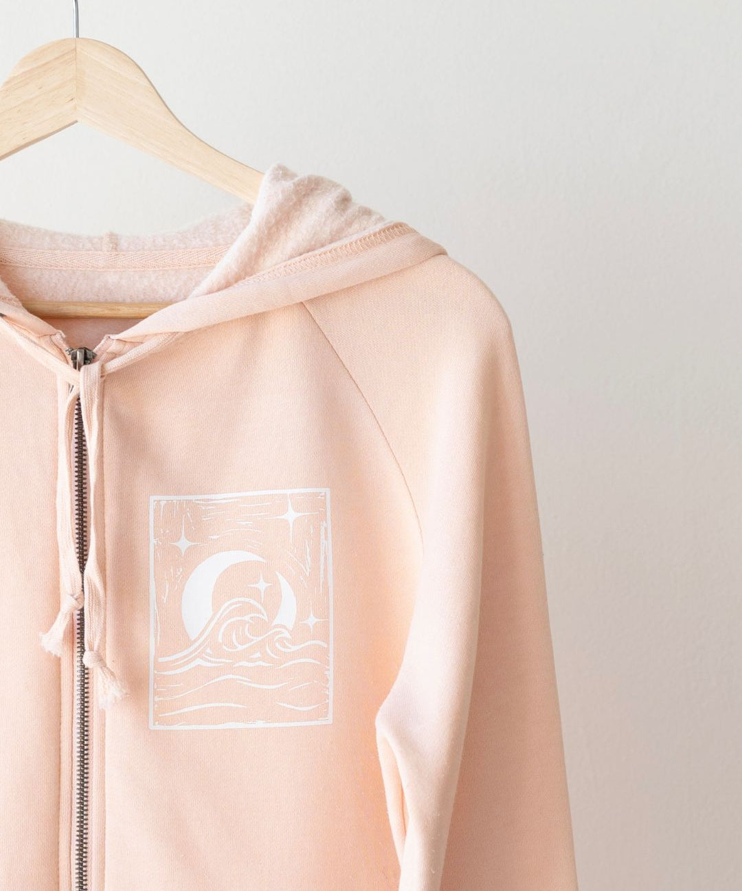 Be the Light | Sunset Stroll Zip Hoodie with Sleeve Affirmation