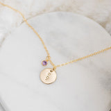 Classic Vera Birthstone Necklace (February Amethyst)