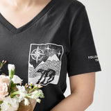 Follow Your True North | Polished Comfort V-Neck with Sleeve Affirmation