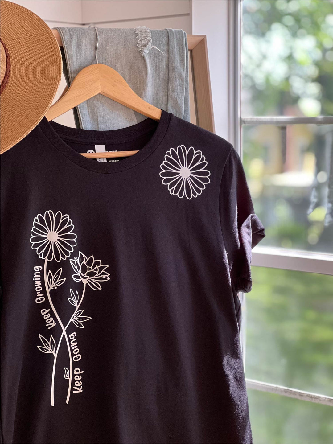 Keep Going Keep Growing Semicolon Flower | Unisex Eco T-Shirt