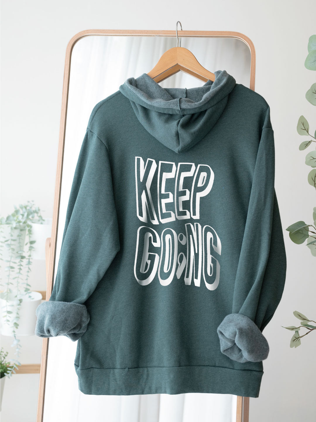 Keep Go;ng Semicolon (Front & Back Wavy Design) | Unisex Eco Hoodie