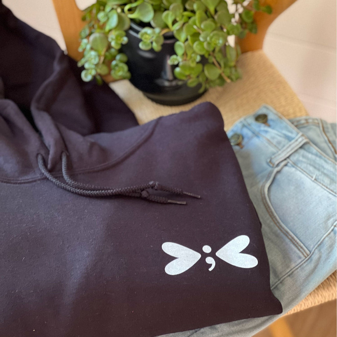 [CLEARANCE] Semicolon Heart Dragonfly Hoodie | 3XL