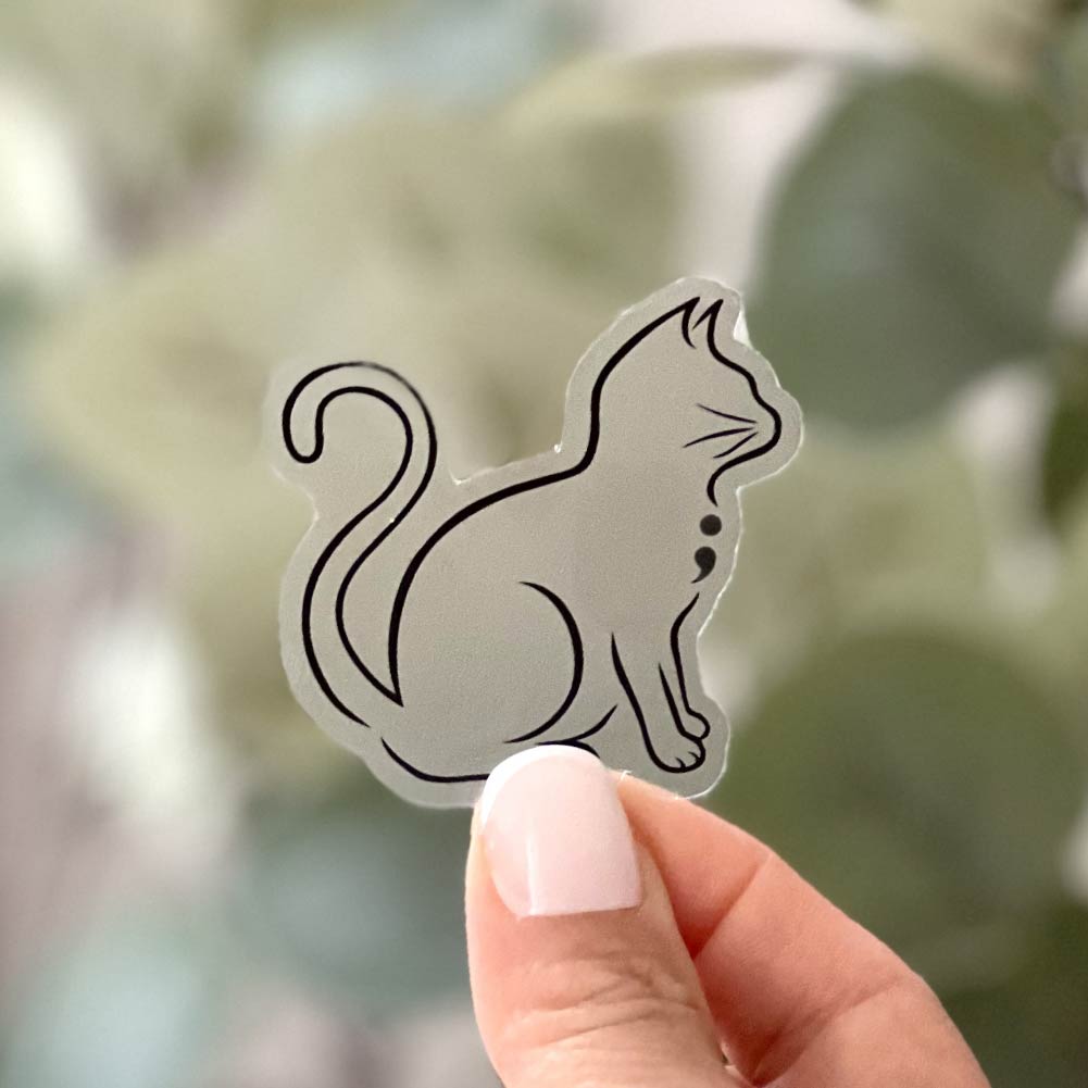 Semicolon Kitty | Clear Sticker