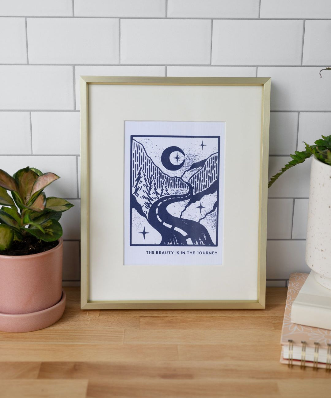 The Beauty is in the Journey | Linocut Art Print