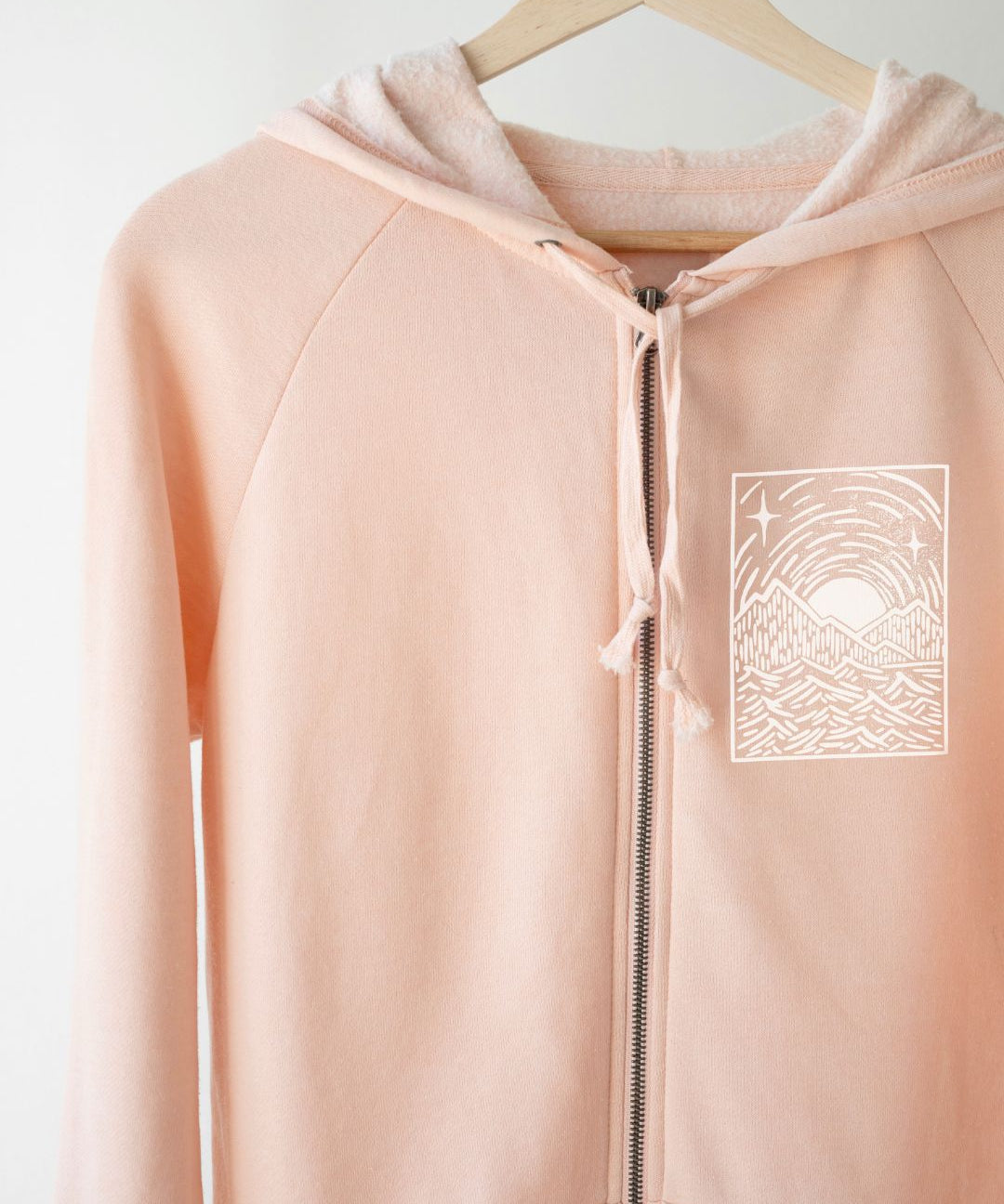 The Sun Will Rise Again | Sunset Stroll Zip Hoodie with Sleeve Affirmation