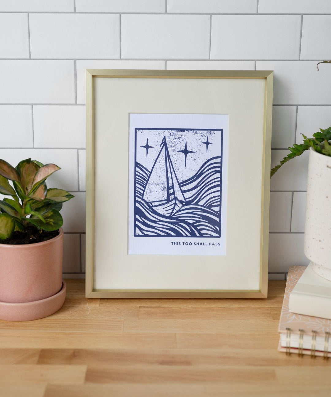 This Too Shall Pass | Linocut Art Print