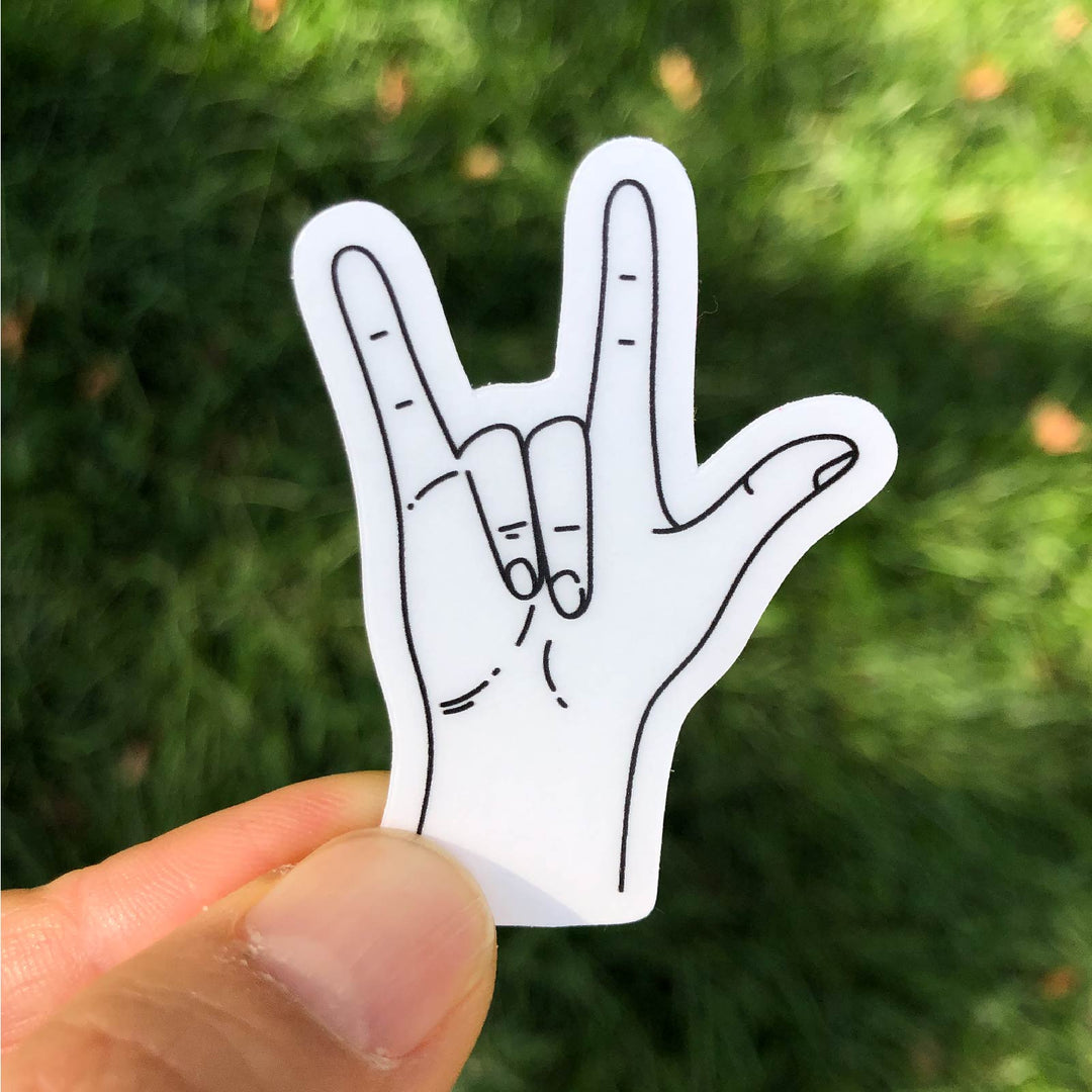 I Love You Hand Sign (ASL) | Clear Sticker
