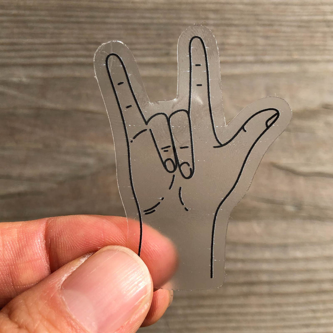 I Love You Hand Sign (ASL) | Clear Sticker