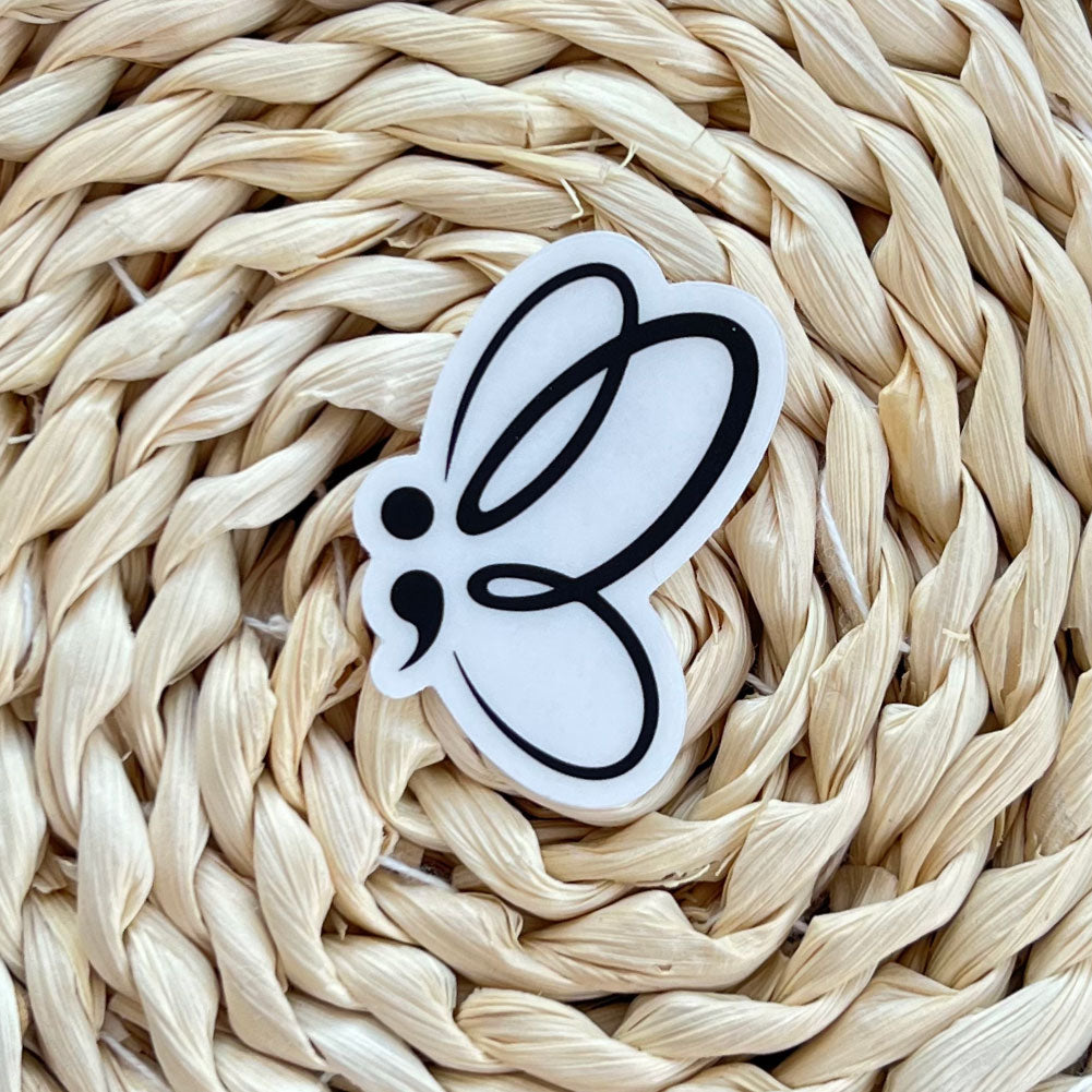 Semicolon Butterfly | Clear Sticker