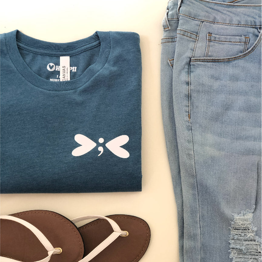 Semicolon Heart Dragonfly | Unisex Eco T-Shirt
