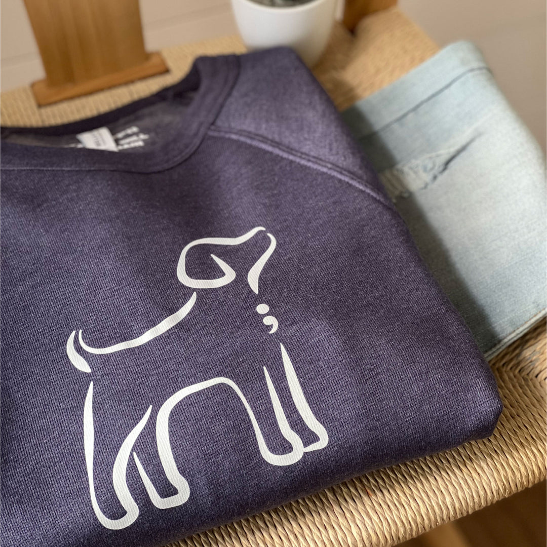 Semicolon Dog | Unisex Eco Crewneck Sweatshirt