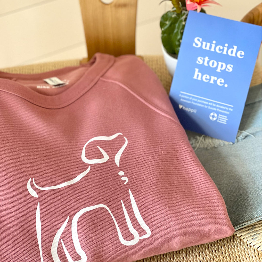 Semicolon Dog | Unisex Eco Crewneck Sweatshirt