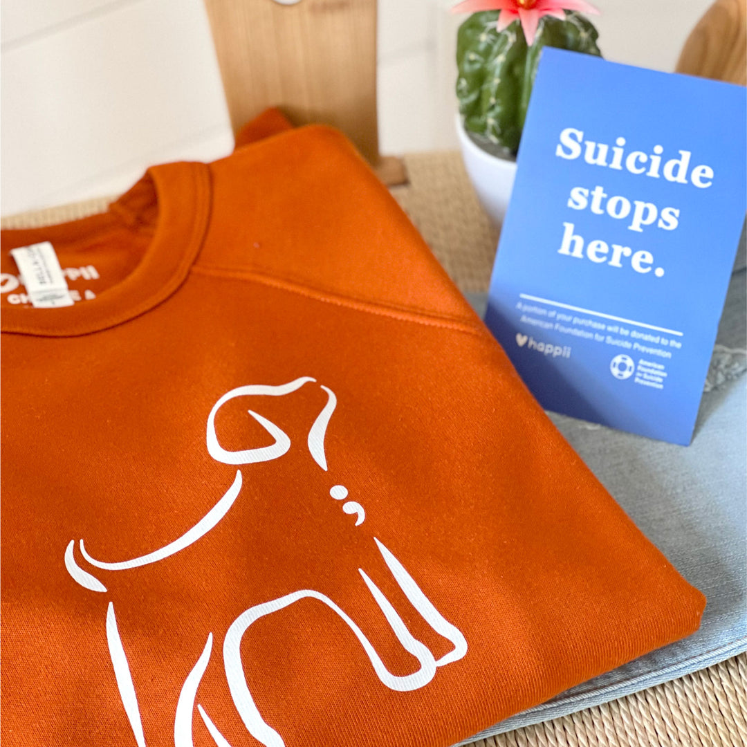 Semicolon Dog | Unisex Eco Crewneck Sweatshirt