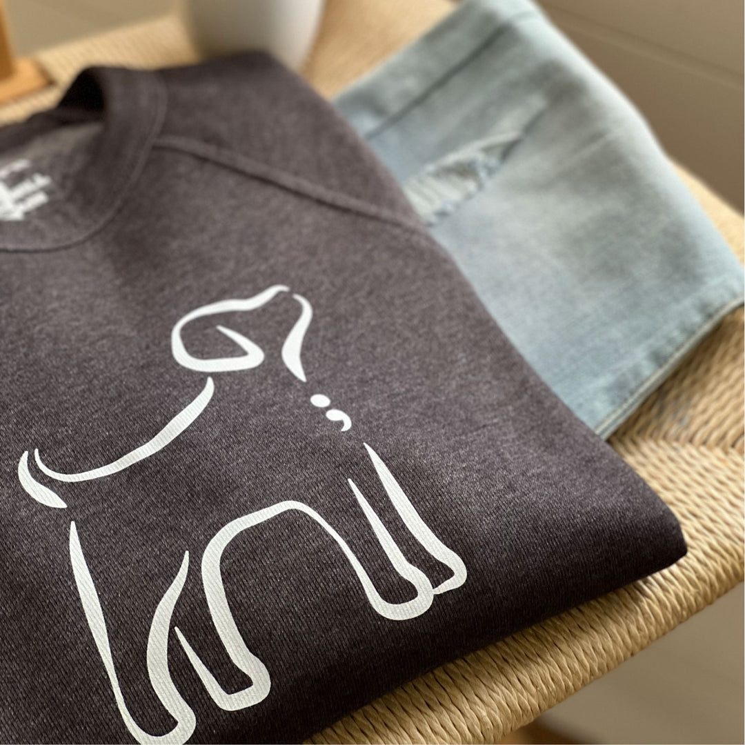 Semicolon Dog | Unisex Eco Crewneck Sweatshirt