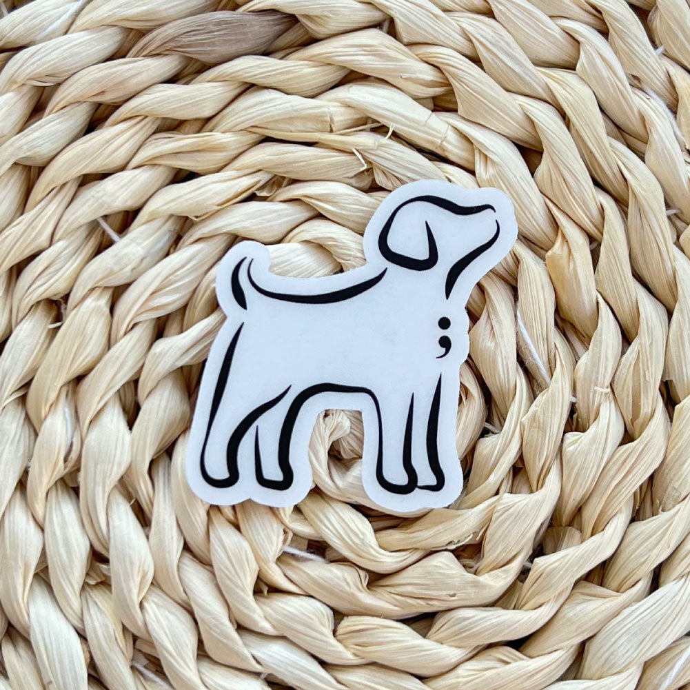 Semicolon Dog | Clear Sticker