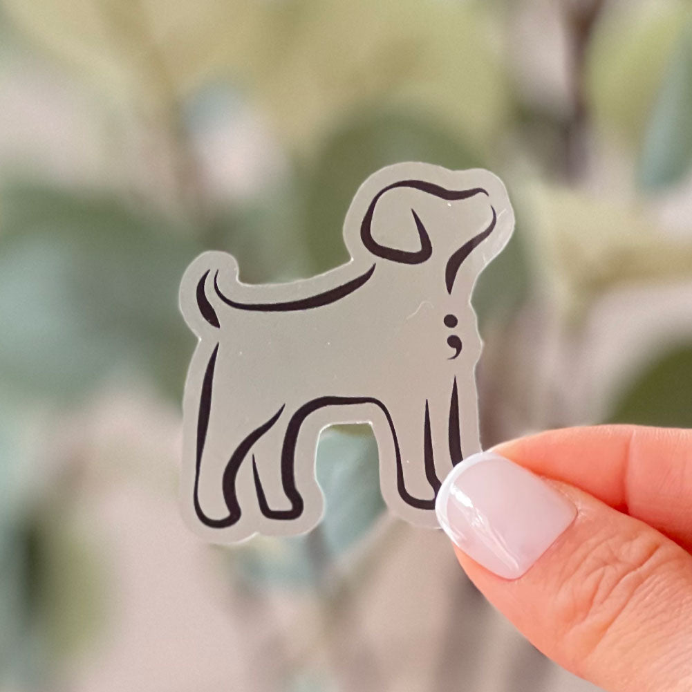 Semicolon Dog | Clear Sticker