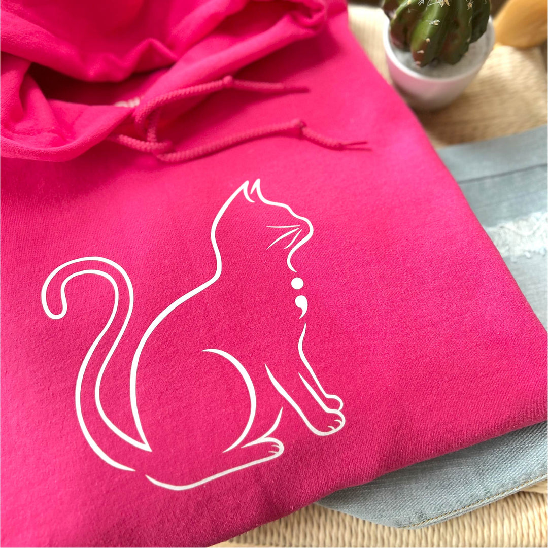 Semicolon Kitty Plus Size Hoodie (3XL - 5XL)