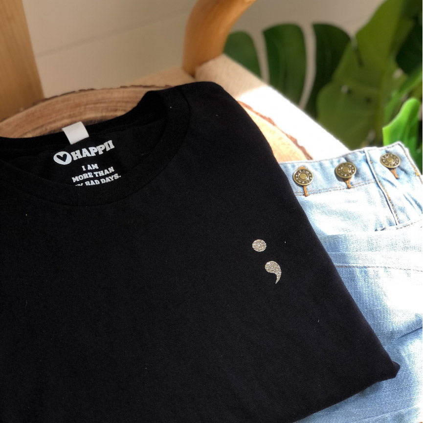 høst konto renhed Semicolon T-Shirt | Suicide Prevention Awareness Clothing – happii
